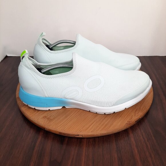 OOfos OOmg Sport Womens 11 Shoes Aqua Fade Mint Recovery Gym Workout Sneakers - Picture 1 of 10